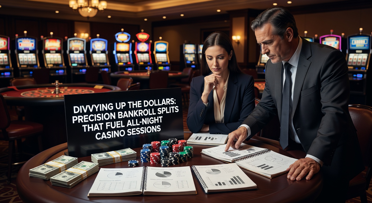 Casino chips stacked precisely on a green felt table, illustrating careful bankroll division for extended play