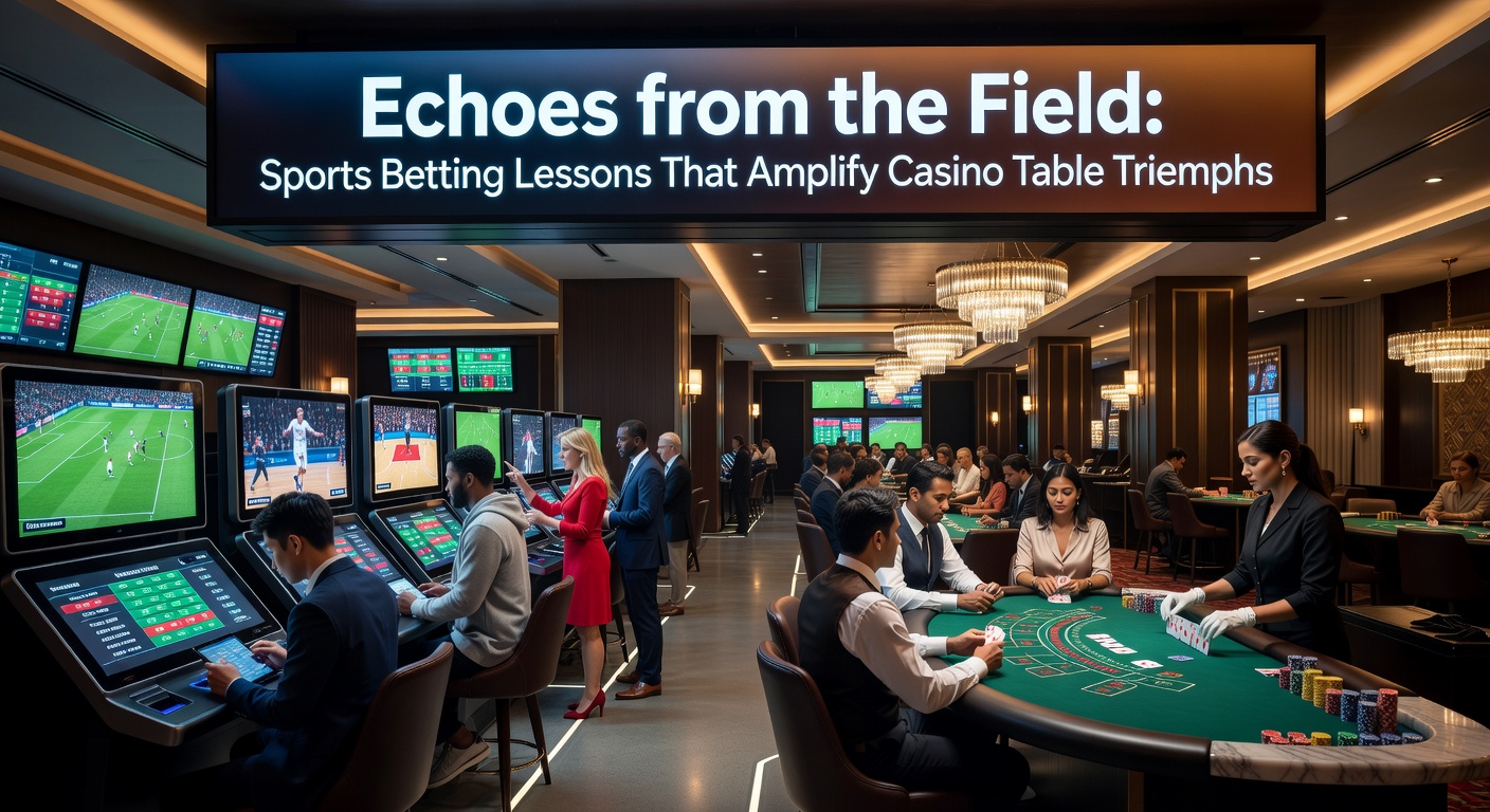 Close-up of a blackjack table with chips stacked strategically, overlaid with sports betting charts showing unit progression and value bets