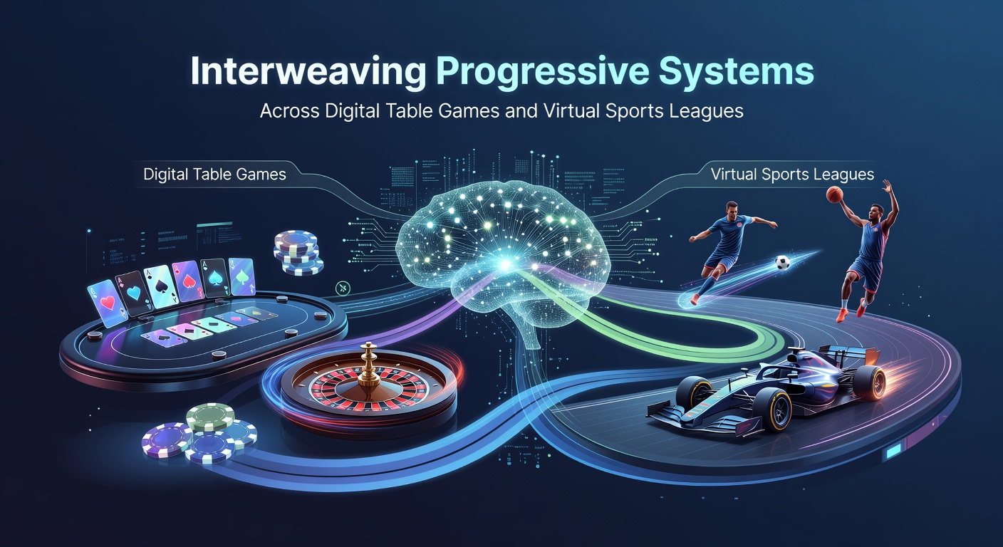 Digital interface showing interconnected progressive jackpot meters across virtual table games and sports simulations