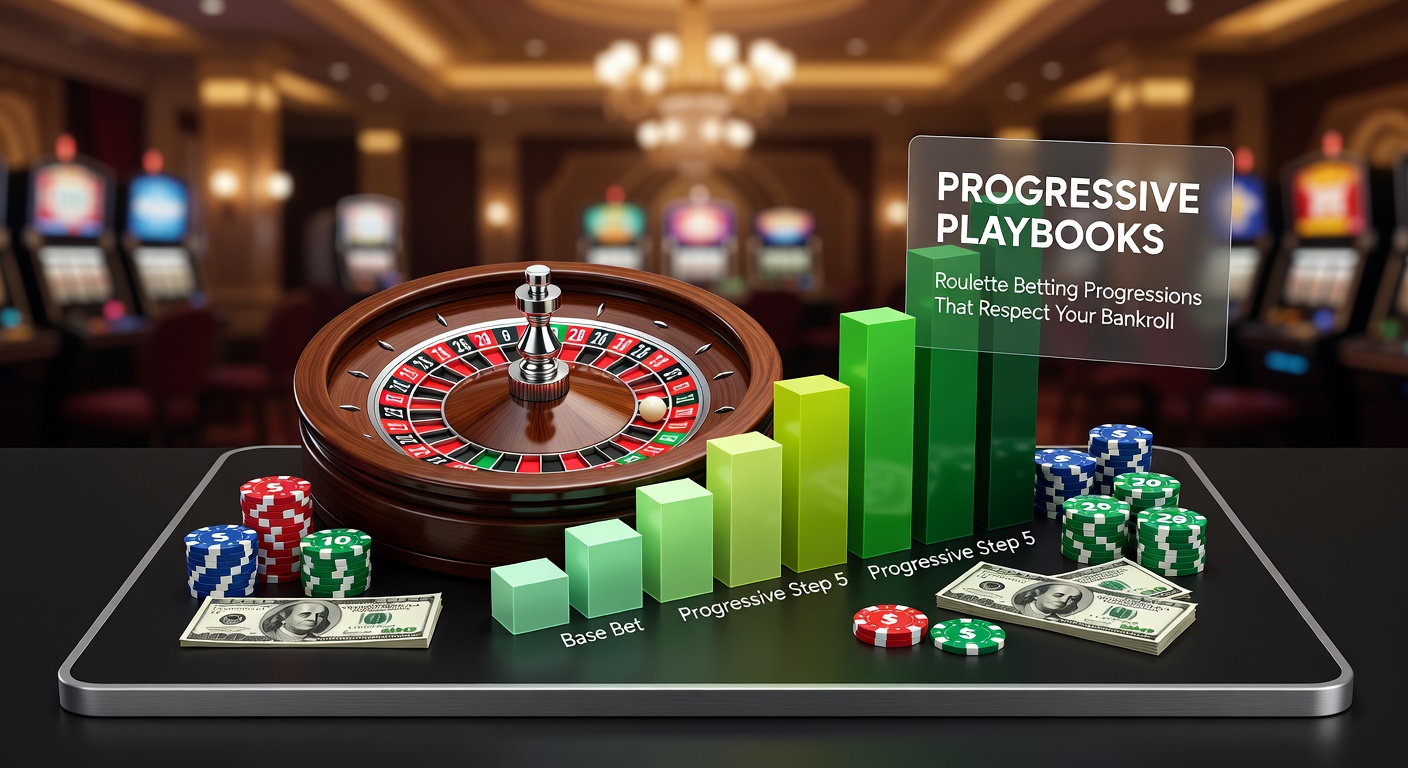 Close-up of a roulette table with Fibonacci sequence chips marked on the layout, demonstrating a conservative progression in action