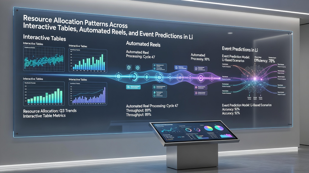 Detailed view of automated reel systems and prediction modeling dashboards used in licensed environments