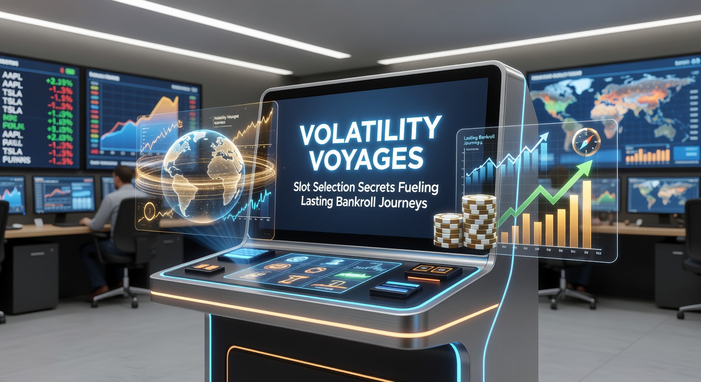 Dynamic slot reels spinning with volatility charts overlay showing low, medium, and high risk levels