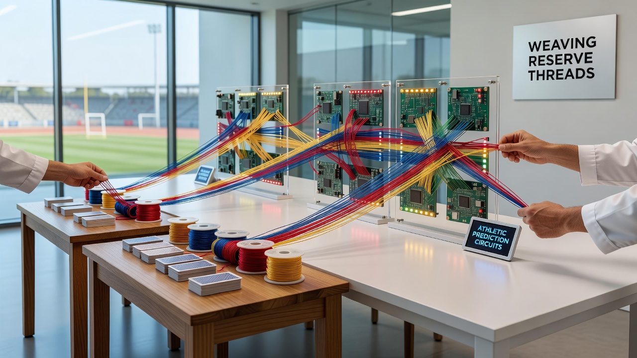 Flowchart illustrating reserve threading between live dealer tables and sports betting prediction engines